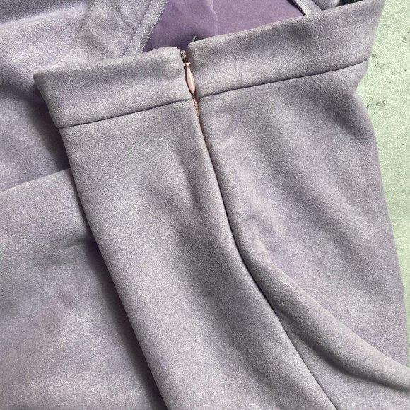 Signature 8 Purple Velvet Zip Flare‎ Mini Skirt Womens Size S Small EUC - Picture 3 of 6